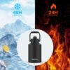 1 Gallon Water Bottle Insulated(Cold for 48 Hrs),BPA Free&Leak Proof,128oz Stainless Steel Water Jug,Big thermos,Large Water Bottle with Handle for Gym,Hiking,Camping&Travel,Black - Image 2