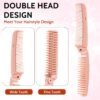 8 PCS Wheat Straw Travel Brushes for Hair Folding Combs for Women Compact Pocket Hair Comb Portable Rattail Comb Double Headed Wide Comb Fine Tooth Combs for Women Anti-Static Comb (4 Colors) - Image 4