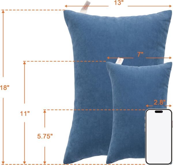 NTBAY Tiny Pillows, Down Alternative 7"x11" Microfiber Mini Pillows for Travel, Pets, Soft Machine Washable Small Pillows for Neck, Wrist, Lumbar and Knee, Denim Blue - Image 5