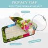 Blue Butterfly Luggage Tag,Tulip Flowers Luggage Tags of Set 2 Leather Identifiers Privacy Cover with Stainless Steel Loop for Women Men Travel Bag Suitcase - Image 2