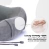 Travel Neck Pillow Memory Foam with Velvet Cover for Relaxing Journeys - Neck Pillow for Airplane,Car,Bus,Train,Comfortably Head Supports, Portable and Washable (Gray) - Image 6