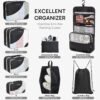 ALL INCLUDED 10 Set Sturdy Packing Cubes for Suitcases,OlarHike Travel Essentials,UPGRADED Anti-Tear Stitching, NEW Improved Luggage Packing Organizers for Travel Accessories(Black) - Image 2