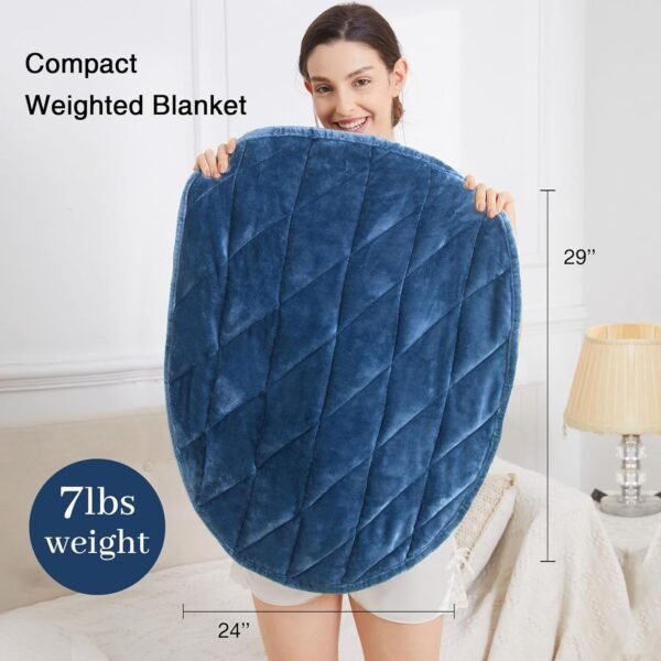 Alomidds Weighted Lap Pad 7lbs, Cozy Soft Flannel Weighted Lap Blanket for Adults, All-Season Weighted Blankets for Travel, Relaxing, Sleeping, Napping, Machine Washable, Bluish Gray, 29" x 24" - Image 5