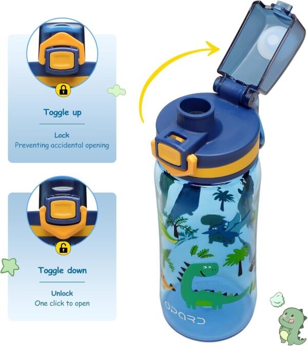 Opard 17oz Kids Water Bottle with Leak Proof Flip-Top Lid, Reusable BPA-Free Tritan for School and Travel - Image 4