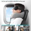 ALLJOY Travel Neck Pillow for Sleeping-Prevents Head Forward,100% Pure Memory Foam Travel Pillow with Eye Mask, Adjustable Clasp, and Seat Strap - Comfort Travel Kit for Airplane, Train, Car - Image 2