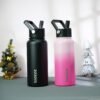BJPKPK 2 Pack Insulated Water Bottles with Straw Lids, 27oz Stainless Steel Metal Water Bottle with 6 Lids, Leak Proof BPA Free Thermos, Cups, Flasks for Travel, Sports (Cherry+Black) - Image 5