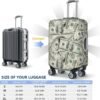 Money Luggage Suitcase Covers Elastic Washable 100 Dollar Bill Cash Present Luggage Protector Travel Suitcase Protective Cover For Kid And Adult, S (Fit 18-21 Inch Luggage) - Image 2