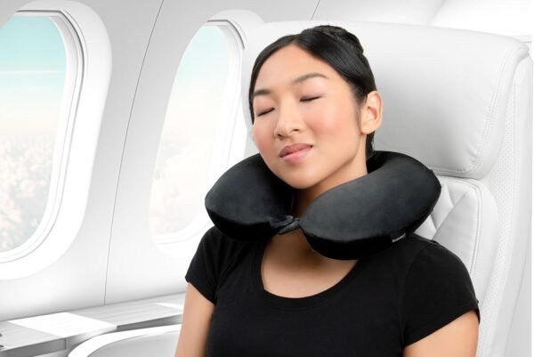 Brookstone Memory Foam Travel Neck Pillow for Vacations, Airplanes, Trains, Buses, and Cars, Size One Size, Olive - Image 3