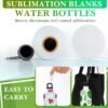 12 Sets 20 oz Sublimation Aluminum Water Bottles and Sublimation Drawstring Bags White Blank Heat Press Sport Bottle with Drawstring Backpack for DIY Craft Travel Camping Hiking Gym Fishing - Image 3