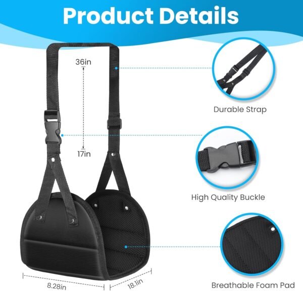 2-Pack Airplane Foot Hammock Travel Essentials, Portable Foot Hammock for Plane Travel, Memory Foam Foot Rest for Air Travel, Desk Foot Rest, Long Flight Must Haves for Women Men Kids - Image 6