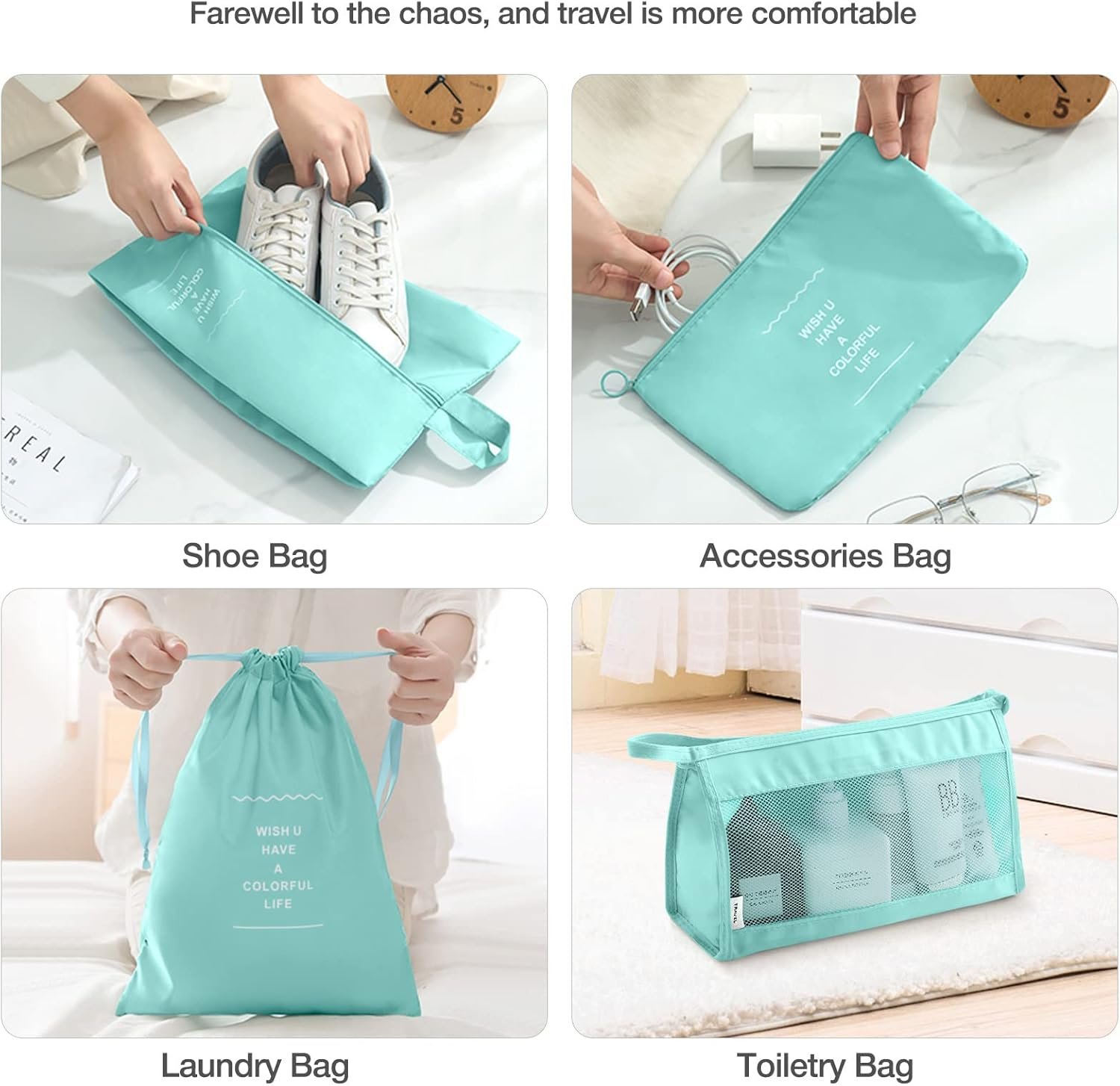 Packing Cubes for Suitcases,Packing Cubes with Shoe Bag, Cosmetics Bag, Clothing Bag, Accessories Bags Packing Cubes for Travel Luggage Organizer Women Men - Image 5