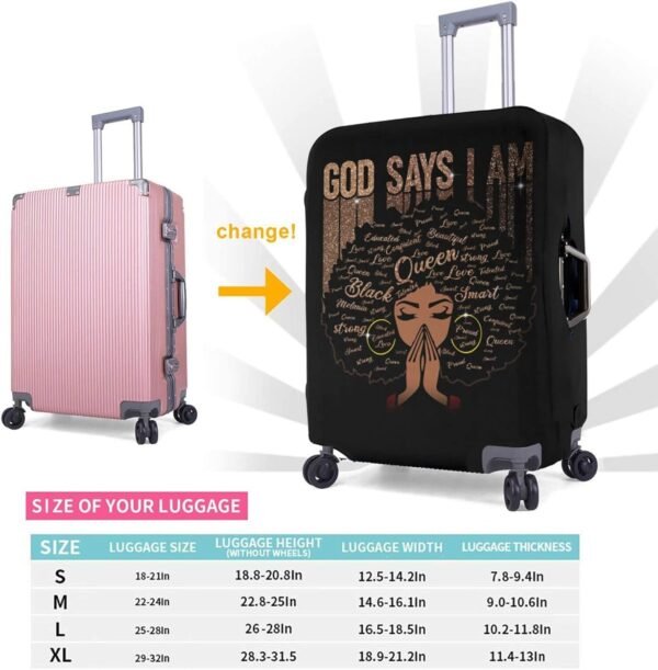 Travel Suitcase Protector African American Woman Elastic Protective Washable Luggage Cover With Concealed Zipper Suitable For 18-32 Inch (S (for 18--21 inch luggage)) - Image 6