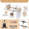 Inflatable Toddler Travel Bed for Airplane Car Portable Kids Travel Essentials Bassinet Foldable Infant Travel Bed Baby Travel Crib with Sides with Hand Pump Safety Belt and Carry Bag Sets - Image 2