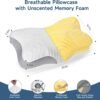 Pillow for Neck Pain Relief, Cervical Neck Pillow, Ergonomic Contour Memory Foam Pillow with Cooling Pillowcase, Orthopedic Neck Support Pillow for Side, Back, and Stomach Sleepers(White) - Image 6