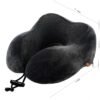 Memory Foam Travel Pillow, Neck Pillow with 360-Degree Head Support, Comfortable and Lightweight, Ideal for Sleeping on Airplane, Car, Train, Bus and Home Use, Comes with Storage Bag (Grey) - Image 4