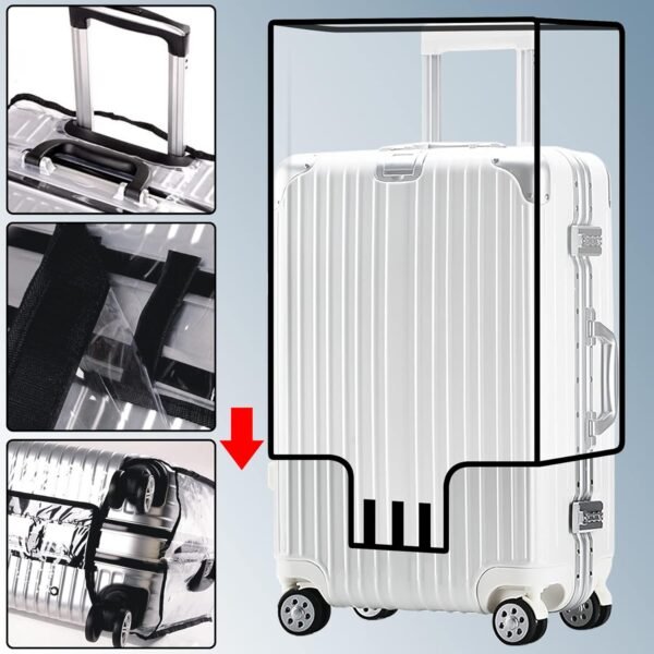 FF1 Luggage Protector Suitcase Cover PVC Bag Dust Proof Travel Suitcase Fits Most 26" - Image 3