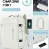 VECAVE Travel Laptop Backpack for Women Men, Flight Approved Backpack, Waterproof Sports College bag Casual Daypack for Weekender Carry on Overnight Bag with Shoe Compartment White - Image 5