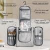 Hanging Travel Toiletry Bag for Women and Men Travel Makeup Bag Cosmetic Organizer Bathroom & Shower Organizer Kit for Accessories, Cosmetics, Travel Essentials (Grey) - Image 4