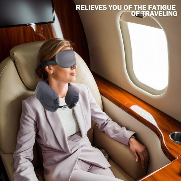 Stuffable Neck Pillow for Travel Stuffable Travel Pillow for Extra Luggage Travel Neck Pillow Stuffable with Clothes Soft Velvet Neck Pillow Cover with Eye Mask Earplugs Storage Bag - Image 6