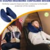 Inflatable Travel Pillow, H-Shape Inflatable Neck Pillow for Traveling on Plane, Washable Cover Travel Pillow Inflatable Airplane Pillow for Neck Support, Blow up Neck Pillows for Air Travel - Image 2