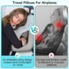 Inflatable Travel Pillow, Multifunction Travel Neck Pillow with Super Soft Slipcover, Comfortably Supports Head and Chin for Airplane, Car, Trains, Bus and Office(Grey) - Image 2