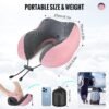 Travel Pillow, Neck Pillow for Travel with Hood for Airplane, Velvet Memory Foam Neck Pillow Women Lady Head & Neck Support, for Long Flights Plane, Office, Cars Sleeping & Rest (Pink) - Image 6