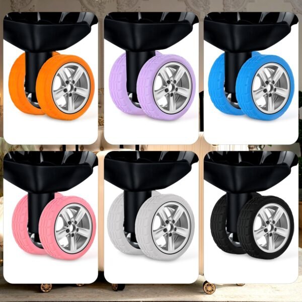 TOYMIS 8pcs Luggage Wheel Covers, Portable Suitcase Wheel Protector Covers Colorful Silicone Luggage Wheel Covers Luggage Spinner Wheel Covers for Most 8 Caster Luggage Accessories(black) - Image 6