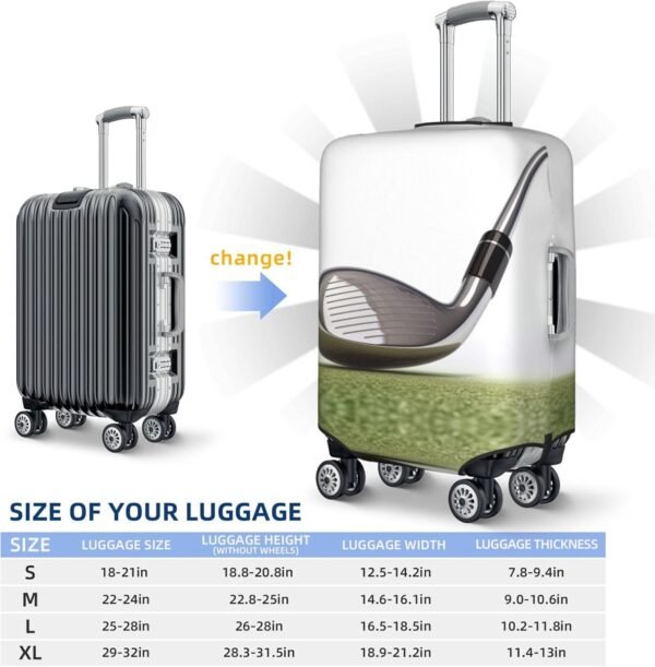Kururi Golf Club Print Suitcase Cover Personalized Travel Luggage Cover Trolley Case Cover Travel Luggage Protector Cover Suitable For Travel Business Trip X-Large - Image 6