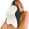 Car Neck Pillow – 100% Memory Foam - Ergonomic Neck Support Car Pillow for Driving Seat – Washable Cover – Car Headrest Pillow Cushion - Travel Pillows - Universal Fit (Cream White, Standard)