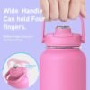 TOURIT 32 oz Insulated Water Bottle, Stainless Steel Sports Water Bottles With Top Handle, Double-Wall Travel Thermal Water Flask, BPA Free Leakproof Thermos Bottle for Sports and Travel,Pink - Image 3
