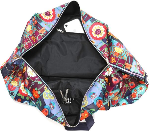 Large Foldable Travel Duffel Bag, Sports Tote Gym Bag For Women with Trolley Sleeve Weekender Overnight Carry On Checked Luggage Bag Hospital Bag Tote Shoulder Handbag Bag … - Image 5