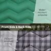 UNIKOME Outdoor Packable Camping Blanket, Lightweight Travel Blanket Waterproof Warm Camping Blanket for Hiking, Camping, Puffy Down Alternative Camping Blanket with Corner Loops, 75"×52", Green - Image 4