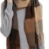 Wander Agio Women's Fashion Long Shawl Big Grid Winter Warm Lattice Large Scarf
