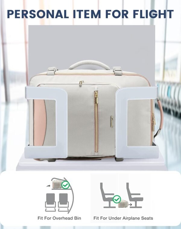 LOVEVOOK Carry on Travel Backpack, 40L Waterproof Large 17inch Laptop Luggage Daypack as Personal Item Flight Approved, Business Weekender Overnight with 3 Packing Cubes, Grey - Image 2