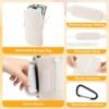 Water Bottle Tumbler Carrier Bag with Phone Pocket for Stanley, 40oz Tumbler Holder Simple with Adjustable Strap Modern Neoprene for Quencher Cup Accessories Travel, Cream White - Image 4