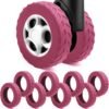 8Pcs Luggage Wheel Covers,Silicone Suitcase Wheel Cover for 2-2.4'' Spinner Wheel,Reusable Carry On Luggage Wheel Protector,Upgrade Suitcase Wheel Protective,Essential Travel Accessories(Pink)