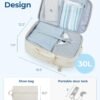 BAGSMART Carry On Travel Backpack, 17 Inch Large Travel backpack Carry On Flight Approved, Anti-theft Personal Item Backpack Travel Bag With Shoe Bag, 30L Water Resistant Casual Daypack, Beige - Image 4