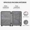 LEVEL8 Hard Shell Carry on Luggage Airline Approved, Carry on Suitcases with Wheels, Lightweight Luminous Textured Travel Luggage, Tsa Approved, 20 Inch Small Carry-On, Black - Image 8