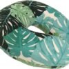 Adult Cozy Soft Microfiber Neck Pillow, Compact, Perfect for Plane or Car Travel, Monstera Leaf - Image 2