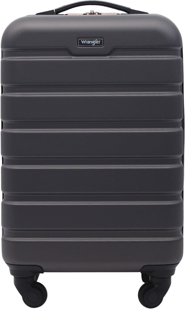 Wrangler Hard side Spinner Luggage, Charcoal, Carry-On 22" Inch