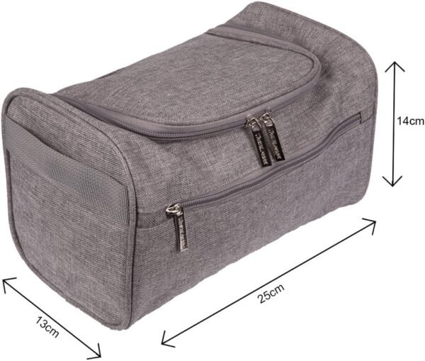 Hanging Travel Toiletry Bag Organizer & Medicine Bag - Bathroom Hygiene Dopp Kit with Hook for Traveling Accessories Toiletries Bathroom Shaving & Makeup for Men and Woman - Gray - Image 3