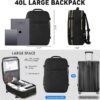 Travel Backpack for Women, Flight Approved Carry On Backpack, Large 40L Suitcase Backpacks Waterproof Luggage Bag Weekender Daypack Fit 17 Inch Laptop, Black - Image 3