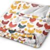 (Chicken Pattern) Print Fall Throw Blanket Personalized Soft Flannel Blanket for Bed Couch Sofa, Blanket for Lightweight Fuzzy Cozy Blankets for Travel Office Home 50"X40" - Image 3