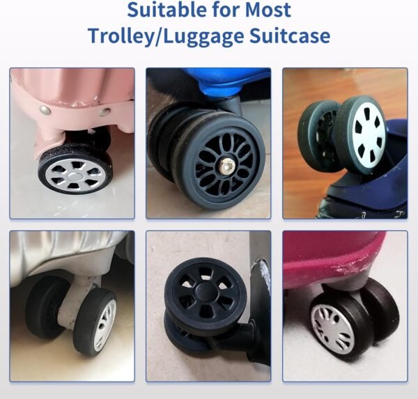 Luggage Wheels Replacement Set Repair Tool for Spinner Suitcase Trolley Bag Drawbar Travel Box - Image 6