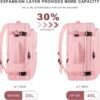 Travel Backpack for Women, 50L Carry On Backpack, Extra Large Expandable Travel Bag, 17 Inch TSA Flight Approved Luggage Travel Backpack Personal Item Size with USB, Teacher Traveling Backpack, Pink - Image 3