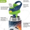 Fire Ice Football Kids Water Bottle with Straw and Carry Handle Soccer Ball Sports Theme Vacuum Insulated Stainless Steel Bottles Leak-Proof for Boys Girls Toddler 12 oz Green Lid - Image 4