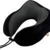 Memory Foam Travel Pillow, Neck Pillow with 360-Degree Head Support, Comfortable and Lightweight, Ideal for Sleeping on Airplane, Car, Train, Bus and Home Use, Comes with Storage Bag (Black) - Image 3