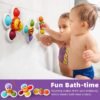 LiKee Strong Suction Cup Fidget Spinnerz Sensory Bath Toys for Baby 10 12 18 Months Airplane Car Travel Table & Window Toys for 1 2 Year Old Toddler Boys and Girls (Sun) - Image 5