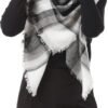 American Trends Women's Cozy Warm Winter Fall Blanket Scarf Stylish Soft Chunky Checked Giant Scarves Shawls - Image 2