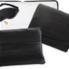 Lewis N. Clark Ultimate Comfort Set + Portable Travel Kit for Airplane, Includes Inflatable Pillow + Zippered Carrying Case, Cozy Fleece Blanket, Eye Mask for Sleeping & Foam Ear Plugs, Black